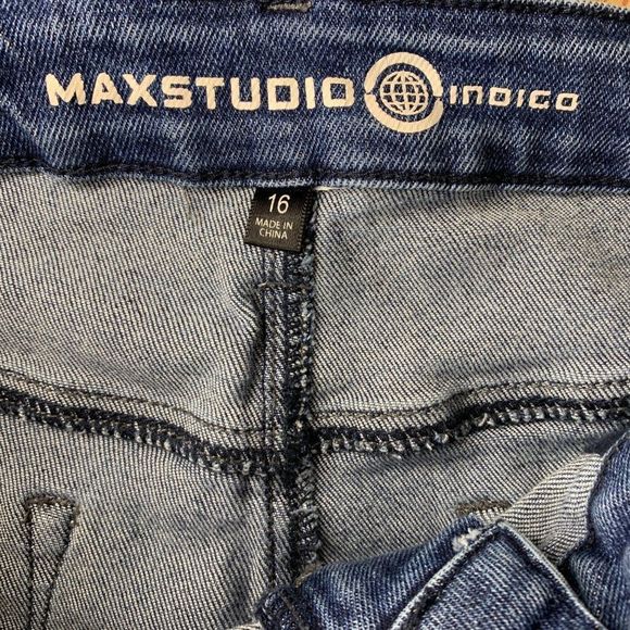 Max Studio Size 16 Skinny Taper High Rise Denim Jeans Womens Crop Ankle 4056 - Picture 7 of 8